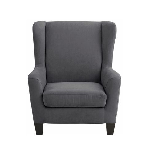 Zhili - Fauteuils Rembourrée Avec Tabouret En Microfibre Anthracite