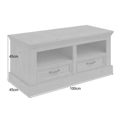 Selma-banc à 2 Tiroirs Teinté Blanc