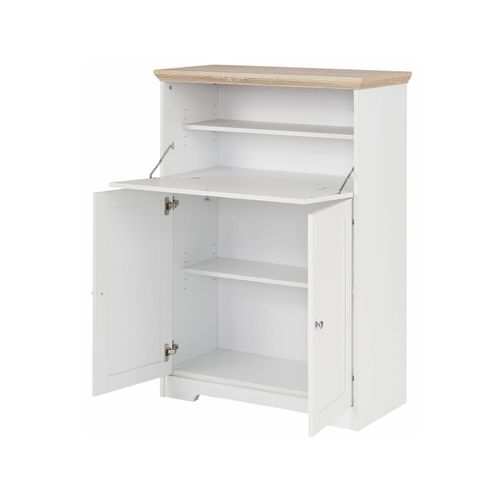 Nanna - Secretaire Chêne Blanc 3 Portes