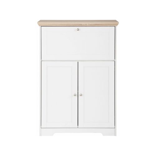 Nanna - Secretaire Chêne Blanc 3 Portes