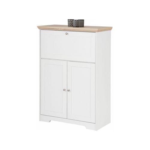 Nanna - Secretaire Chêne Blanc 3 Portes