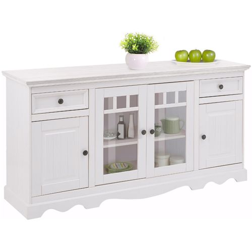 Melissa - Buffet 2 Portes Vitrées 2 Tiroirs 2 Portes