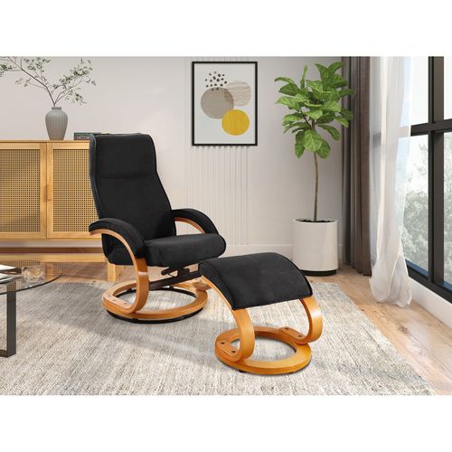 Paris - Fauteuil De Relaxation + Tabouret Noir