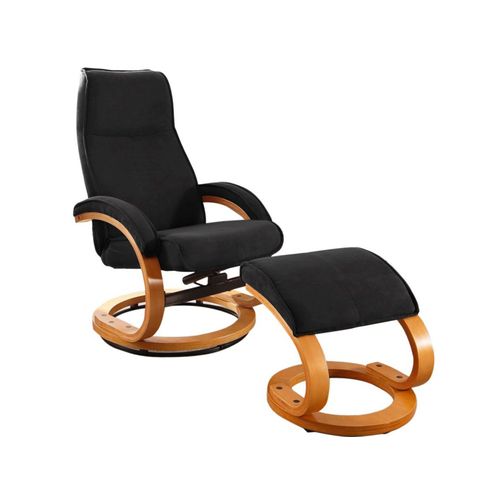 Paris - Fauteuil De Relaxation + Tabouret Noir