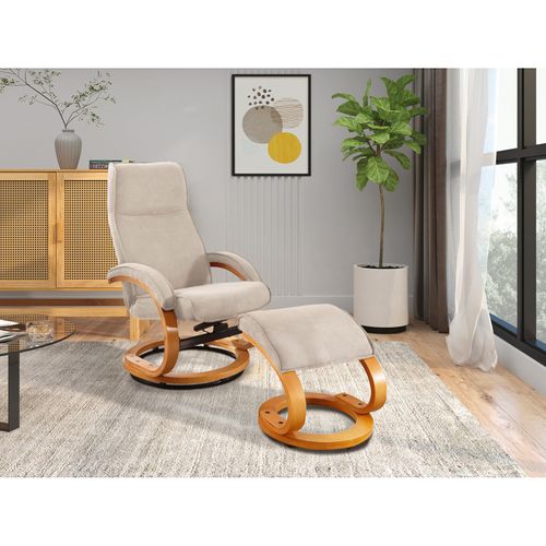 Paris - Fauteuil De Relaxation + Tabouret Crème