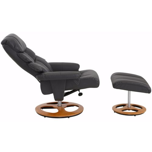 Toulon-fauteuil De Relaxation + Tabouret En Anthracite