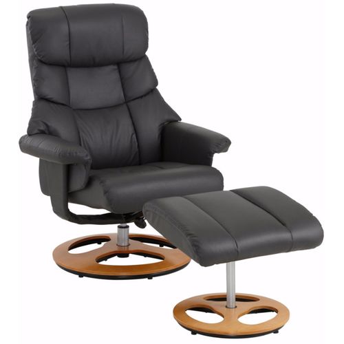 Toulon-fauteuil De Relaxation + Tabouret En Anthracite