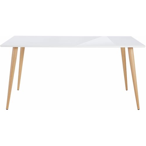Aspen-table à Manger 160x90 Cm 8 Personnes En Mdf Blanc Brillant