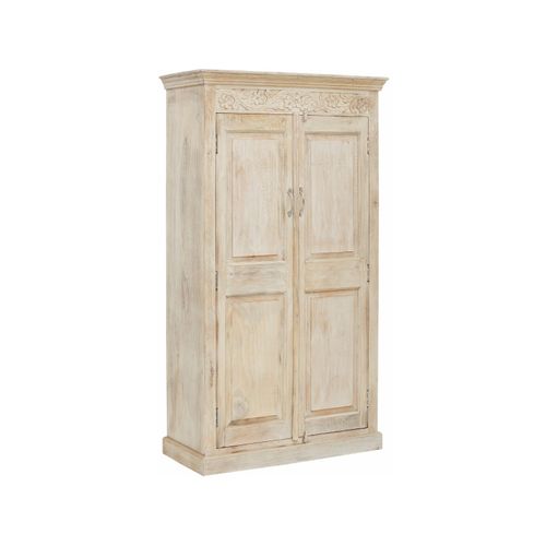 Devdan-armoire Avec 2 Portes En Bois De Manguier Gris