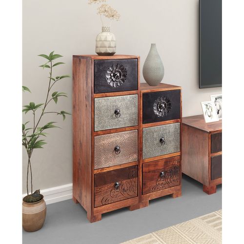 Mahar-commode 4 Tiroirs Brown Multi