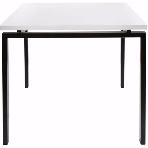 Sabine-table à Manger En Mélaminé Blanc Brillant 6 Personnes L120