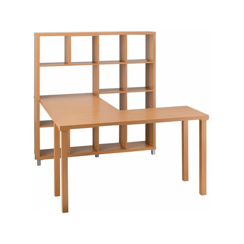 Kiwi-bibliothèque Avec Bureau En Mdf Hêtre