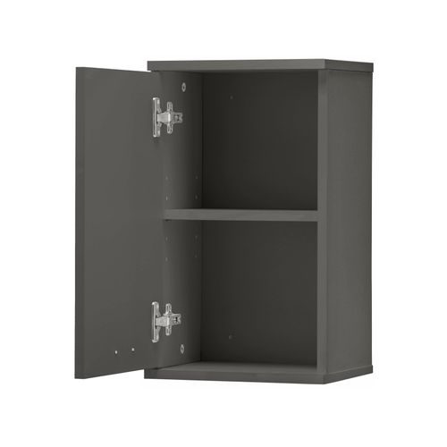 Rowan-armoire Suspendue à 1 Porte En Mdf Gris Brillant