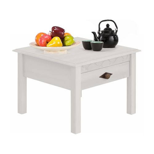 Laura-table Basse Avec 1 Tiroir En Blanc