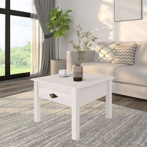 Laura-table Basse Avec 1 Tiroir En Blanc