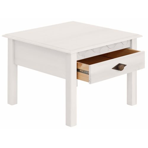 Laura-table Basse Avec 1 Tiroir En Blanc