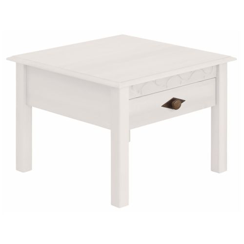 Laura-table Basse Avec 1 Tiroir En Blanc