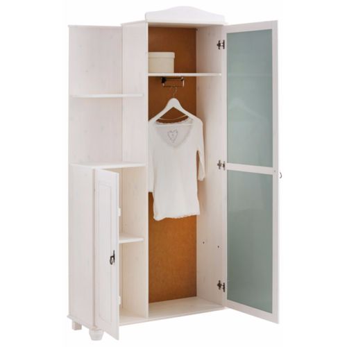 Finca-armoire Compacte Avec Miroir En Pin Blanc