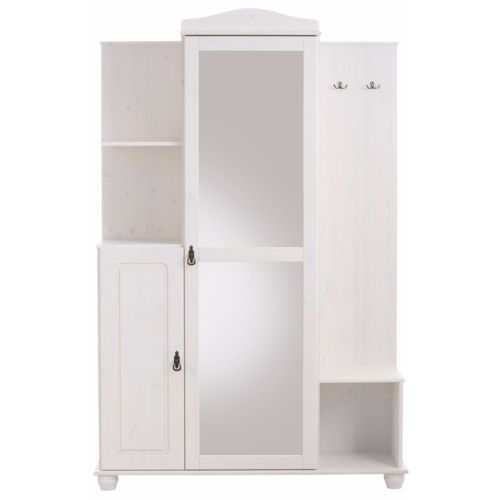 Finca-armoire Compacte Avec Miroir En Pin Blanc