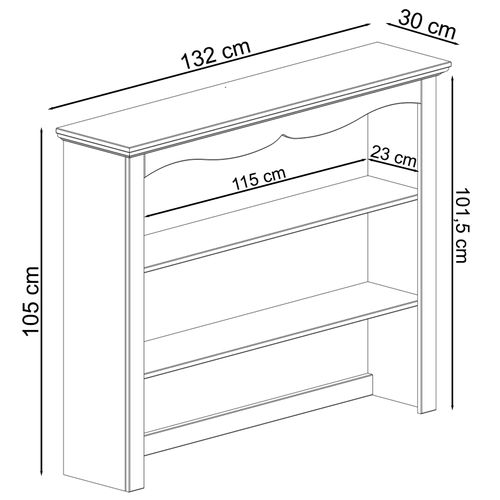 Melissa-vaisselier à 3 Étagères En Pin Teinté à La Cire