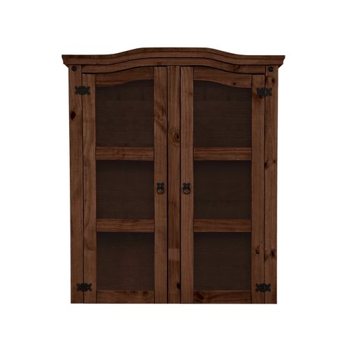 Mexico-vaisselier à 2 Portes Vitrées En Pin