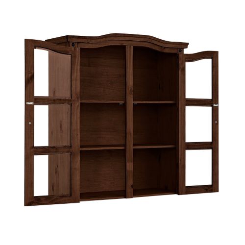 Mexico-vaisselier à 2 Portes Vitrées En Pin