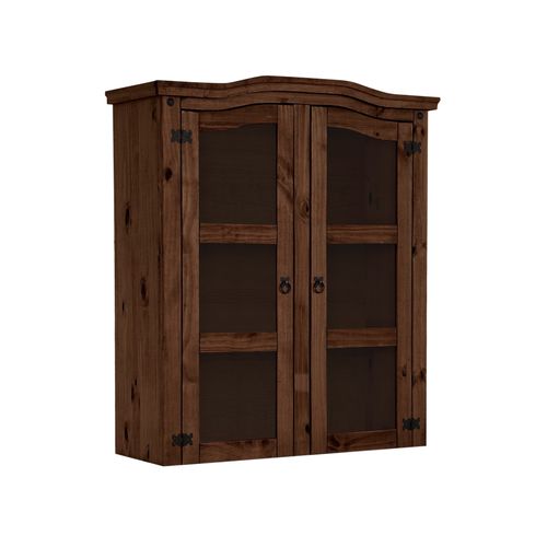 Mexico-vaisselier à 2 Portes Vitrées En Pin