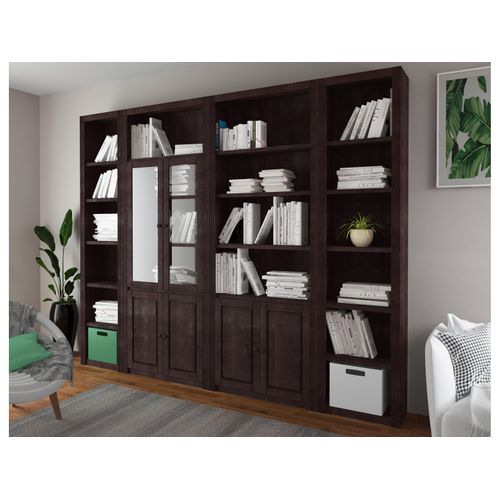 Billie-unité Murale Porte Vitrée En Laque Havane