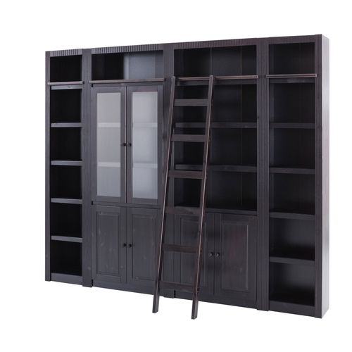 Billie-unité Murale Porte Vitrée En Laque Havane