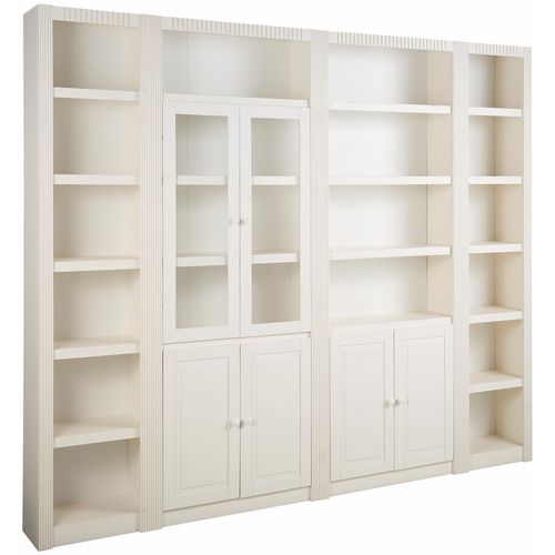 Billie-unité Murale Porte En Verre Laqué Blanc