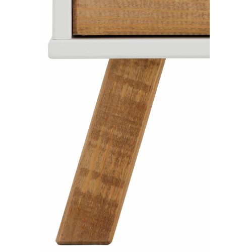 Rondo-meuble Bas à 2 Portes En Mdf Blanc/naturel