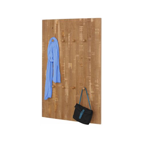 Rondo-panneau Mural Avec 8 Crochets En Pin Naturel