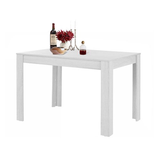 Lynn - Table à Manger En Mélaminé Blanc 6 Personnes L120