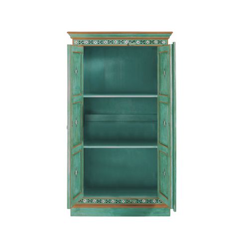 Prem-armoire à 2 Portes En Bois De Manguier Vert