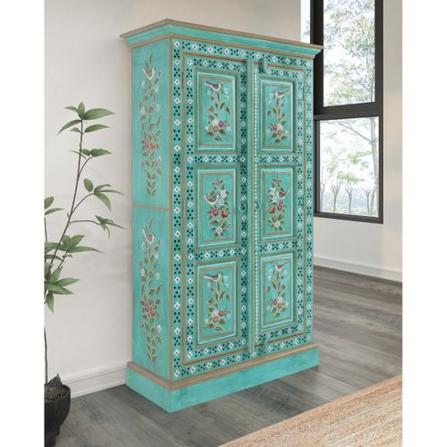 Prem-armoire à 2 Portes En Bois De Manguier Vert