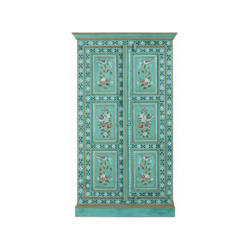 Prem-armoire à 2 Portes En Bois De Manguier Vert