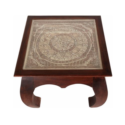 Prem-table D'appoint Avec Plateau En Verre Gris Acacia