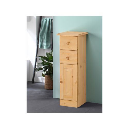 Cornelia-meuble De Salle De Bain Avec 2 Tiroirs Et 1 Porte En Pin