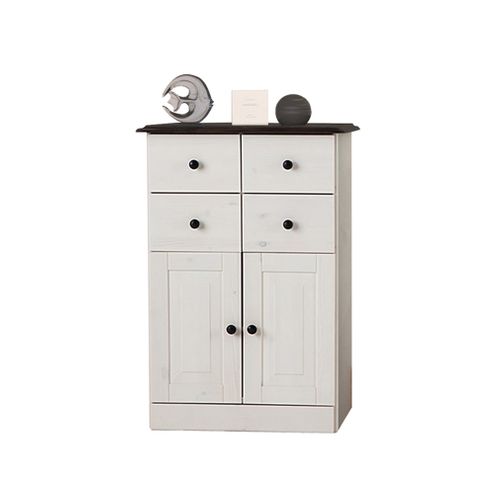 Cornelia-meuble De Salle De Bain Blanc/havane