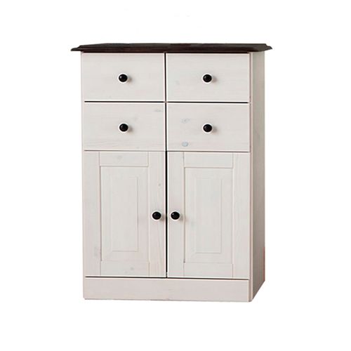 Cornelia-meuble De Salle De Bain Blanc/havane