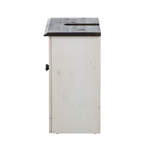 Cornelia-meuble Sous-vasque Pour Salle De Bain Avec 2 Portes En Pin Laqué Blanc