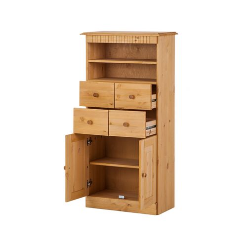 Cornelia-armoire Avec 2 Portes Et 4 Tiroirs Pin