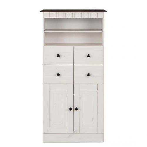 Cornelia-armoire Avec 4 Tiroirs Et 2 Portes En Pin