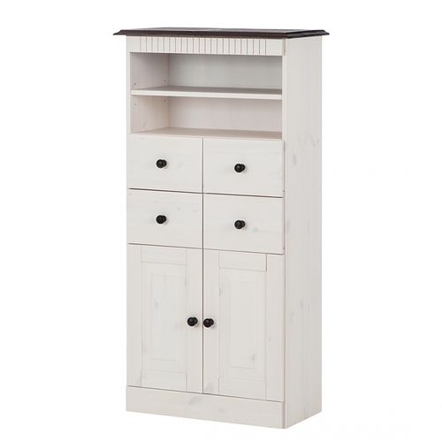Cornelia-armoire Avec 4 Tiroirs Et 2 Portes En Pin