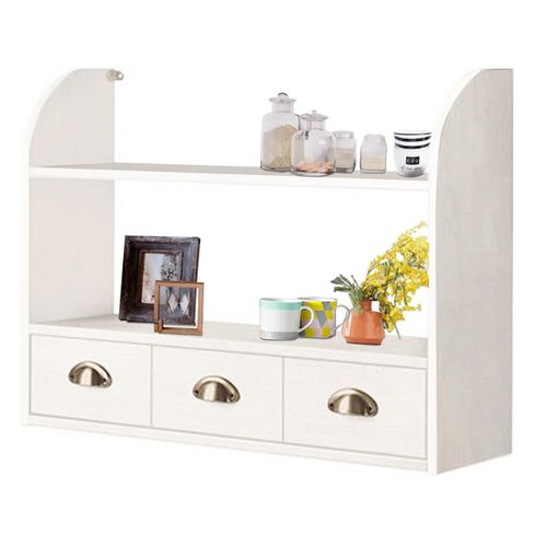 Étagère Suspendue Avec Tiroir En Blanc