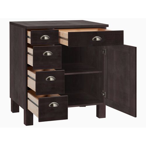 Toscana-buffet à 5 Tiroirs Et 1 Porte En Pin Brun