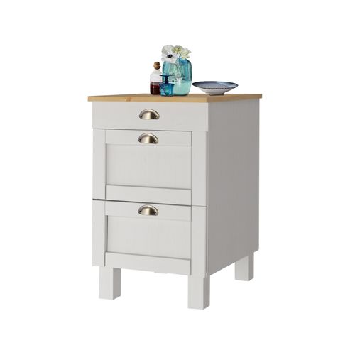 Toscana-meuble De Cuisine En Pin à Trois Tiroirs