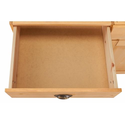 Oslo-meuble De Cuisine En Pin Avec 1 Porte Et 4 Tiroirs, Teinté/ciré