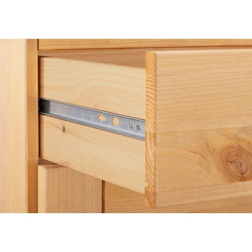 Oslo-meuble De Cuisine En Pin Avec 1 Porte Et 4 Tiroirs, Teinté/ciré