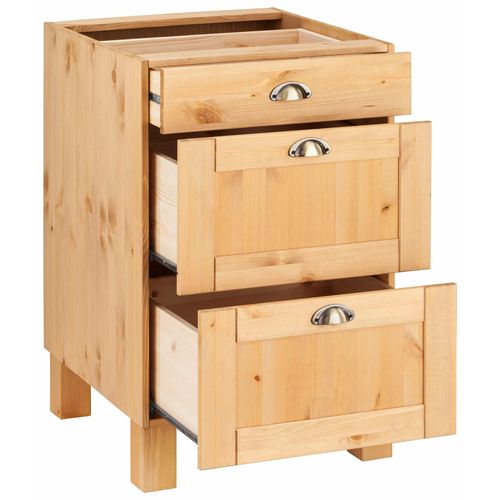 Oslo-armoire D:60 Cm Ouverte 3 Tiroirs Teintée/cire